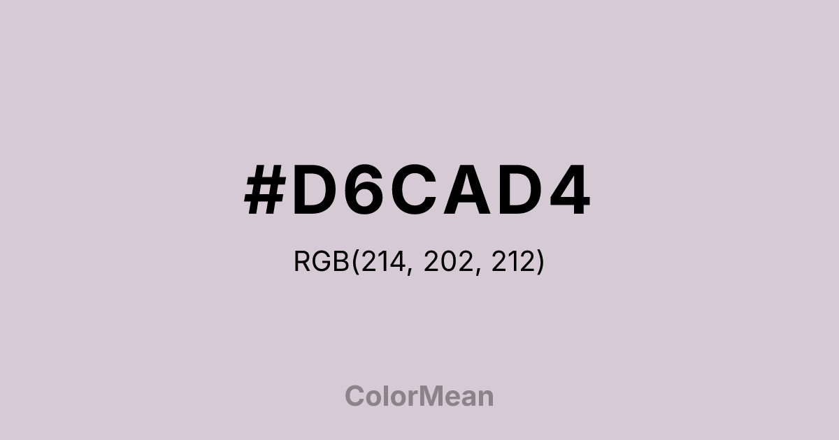 Color swatch image showing #D6CAD4 with RGB(214,202,212) values