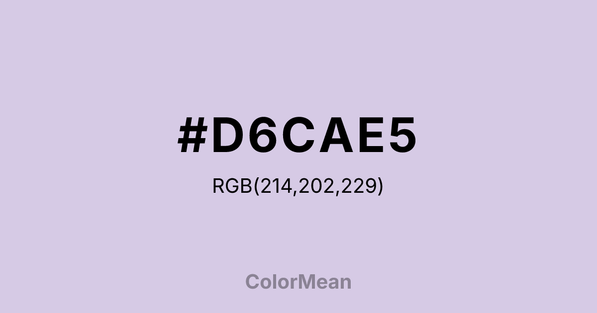 Color swatch image showing #D6CAE5 with RGB(214,202,229) values