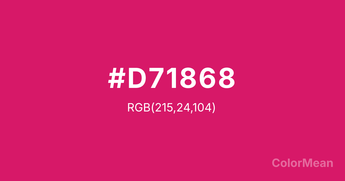 Color swatch image showing Dogwood Rose (#D71868) with RGB(215,24,104) values