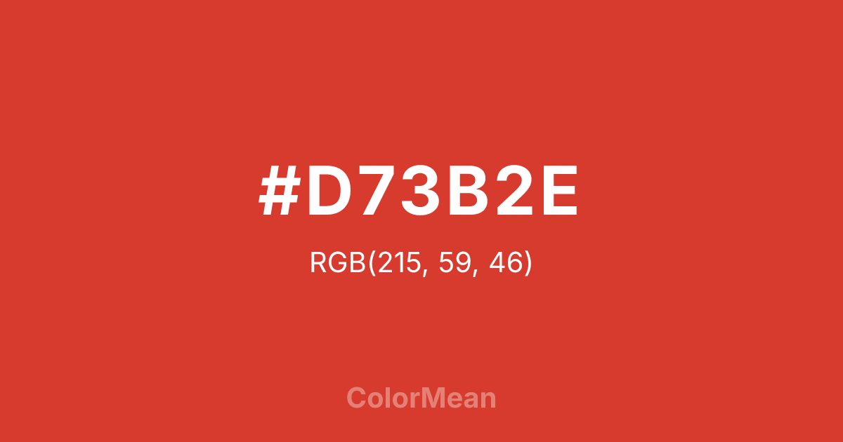 Color swatch image showing #D73B2E with RGB(215,59,46) values