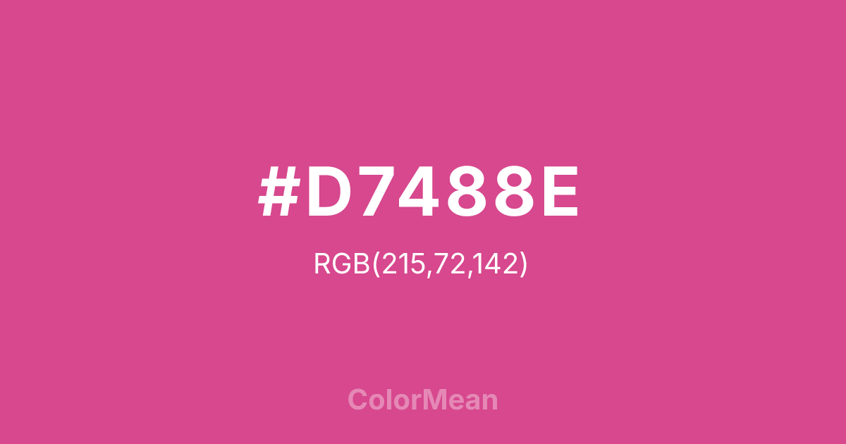 Color swatch image showing #D7488E with RGB(215,72,142) values