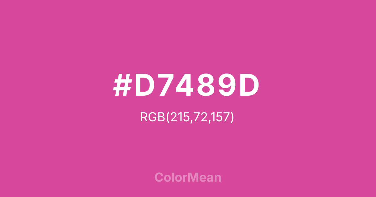 Color swatch image showing #D7489D with RGB(215,72,157) values