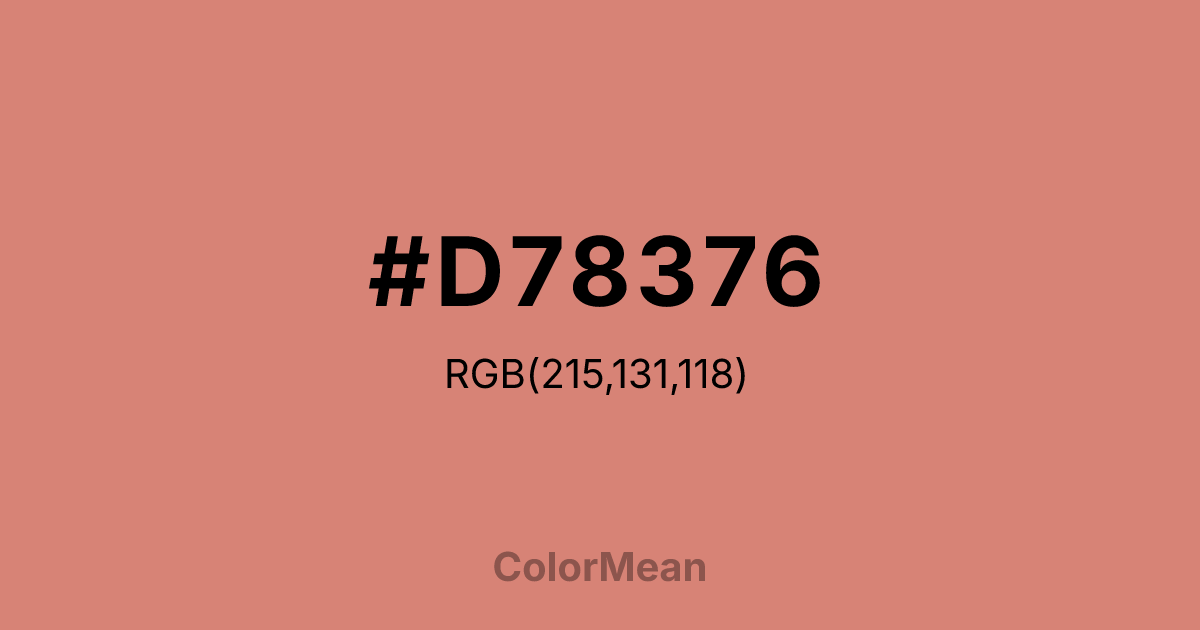 Color swatch image showing #D78376 with RGB(215,131,118) values