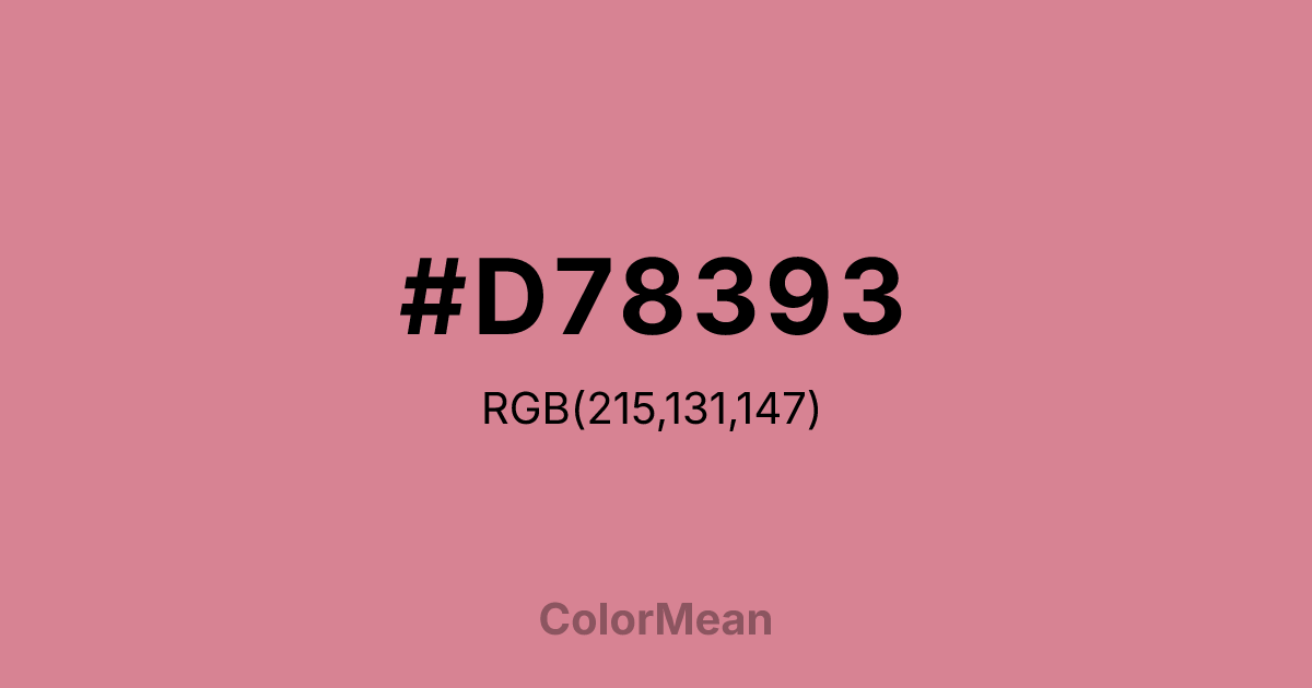 Color swatch image showing #D78393 with RGB(215,131,147) values