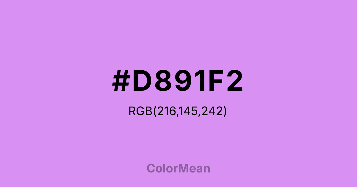 Color swatch image showing #D891F2 with RGB(216,145,242) values