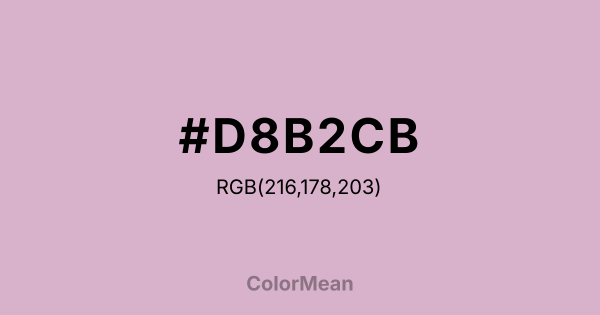 Color swatch image showing #D8B2CB with RGB(216,178,203) values