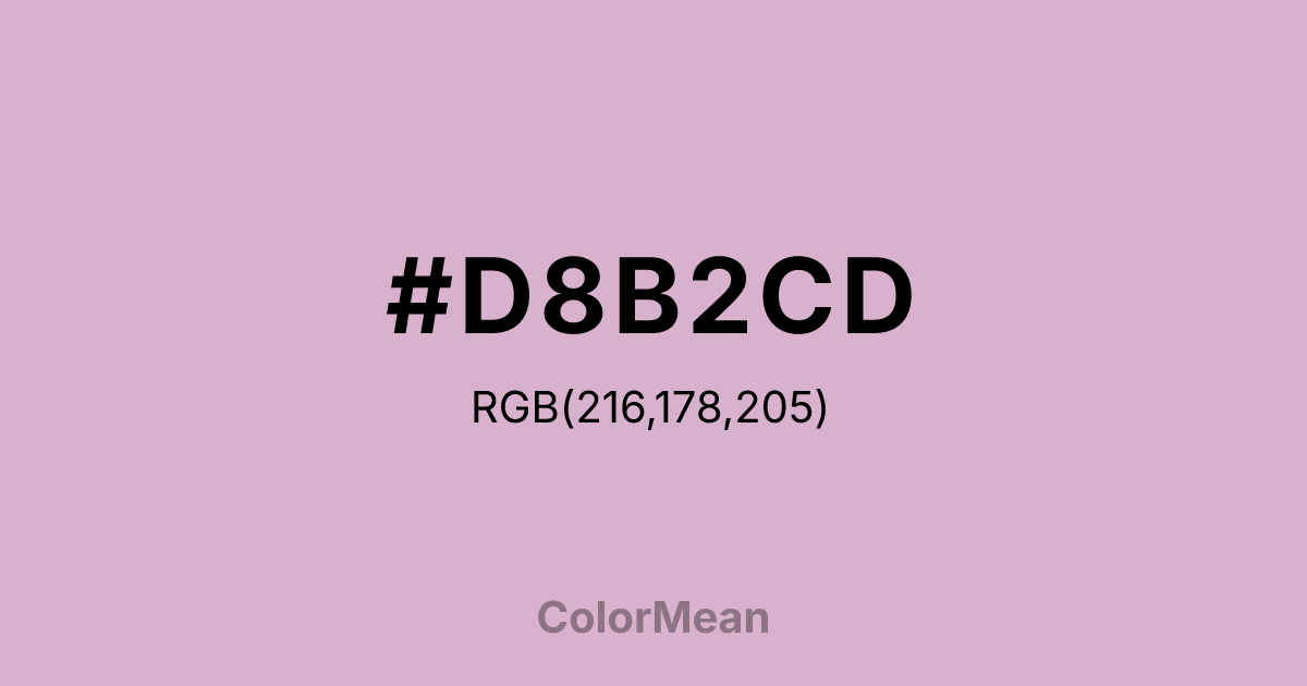 Color swatch image showing #D8B2CD with RGB(216,178,205) values