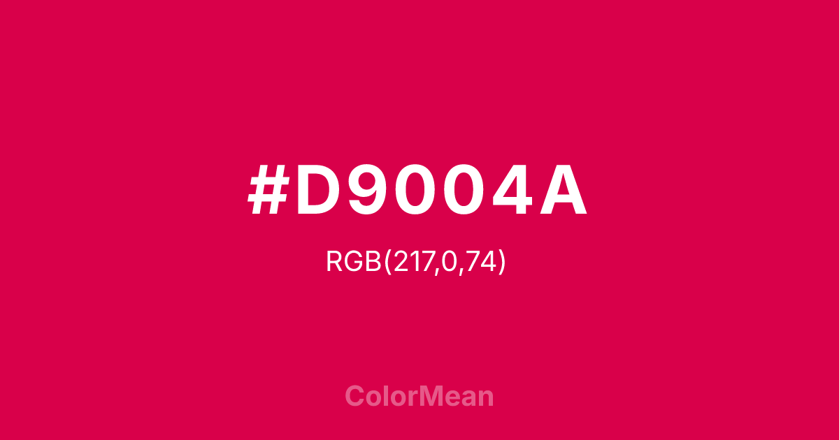 Color swatch image showing #D9004A with RGB(217,0,74) values