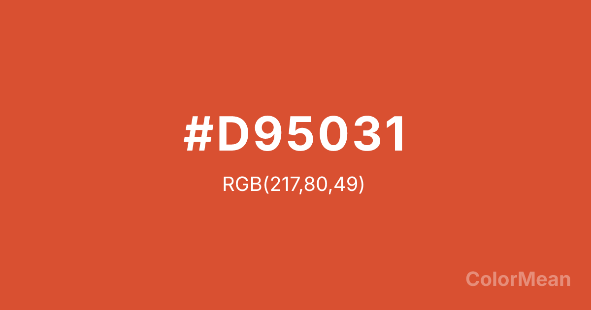Color swatch image showing #D95031 with RGB(217,80,49) values