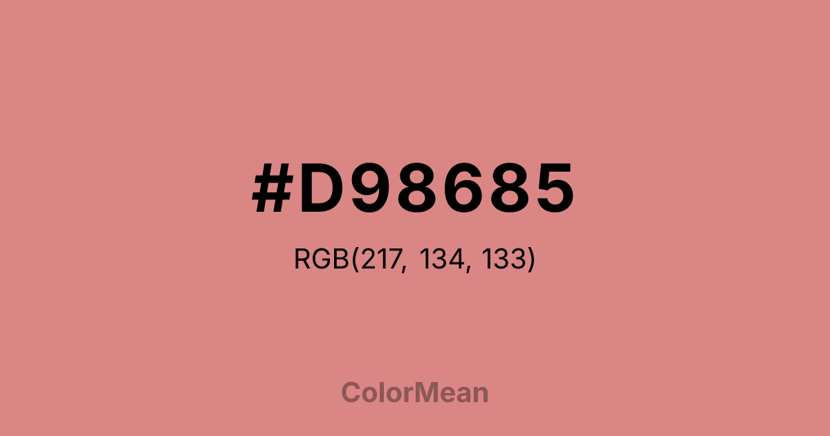 Color swatch image showing #D98685 with RGB(217,134,133) values