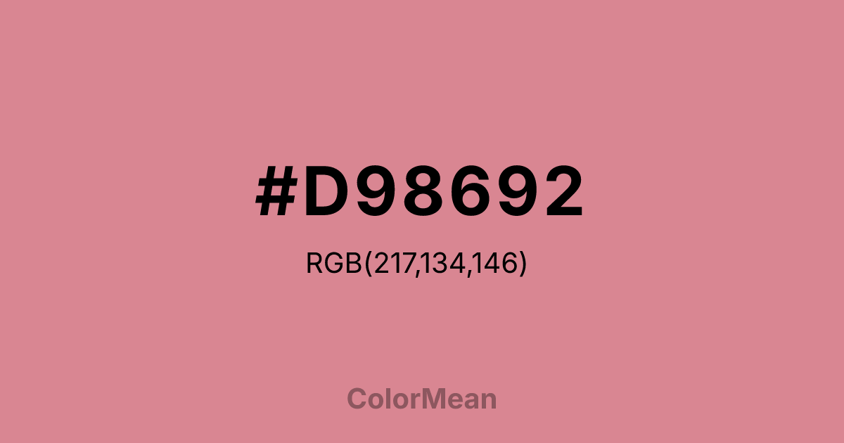 Color swatch image showing #D98692 with RGB(217,134,146) values