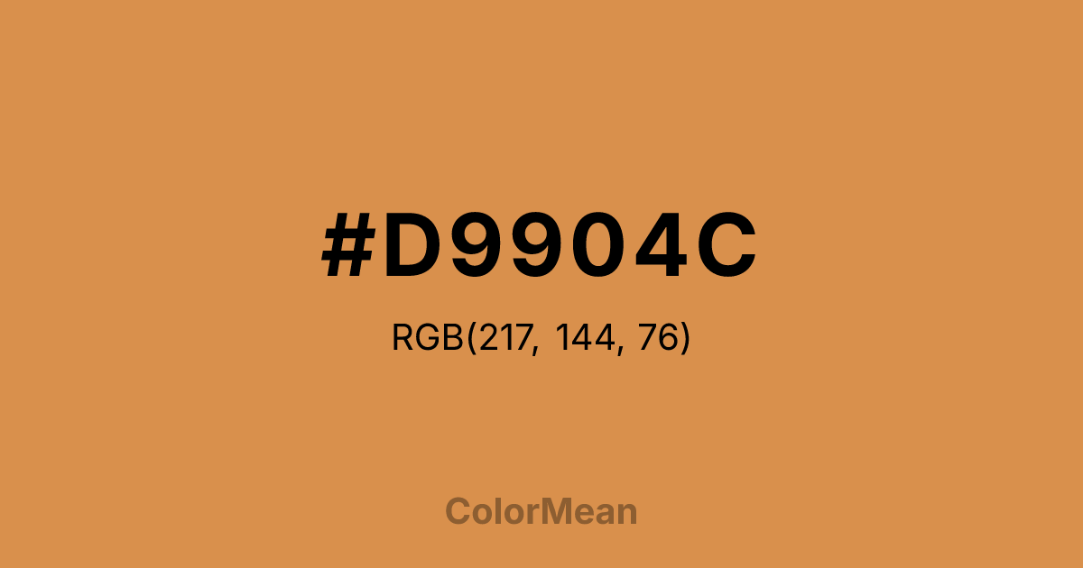 Color swatch image showing #D9904C with RGB(217,144,76) values