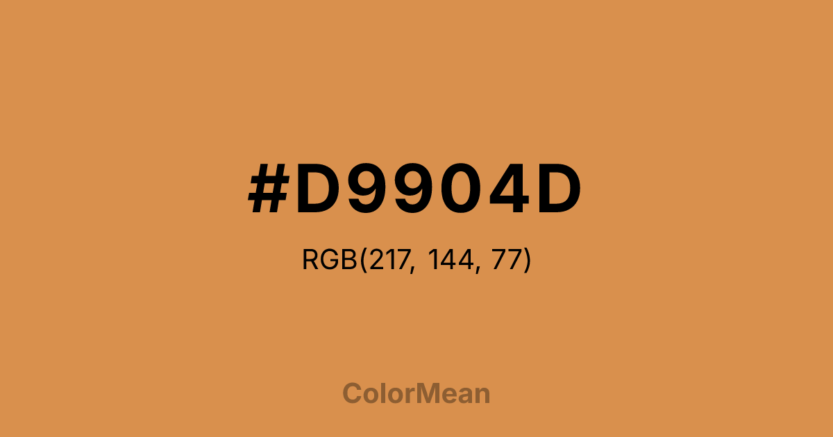 Color swatch image showing #D9904D with RGB(217,144,77) values