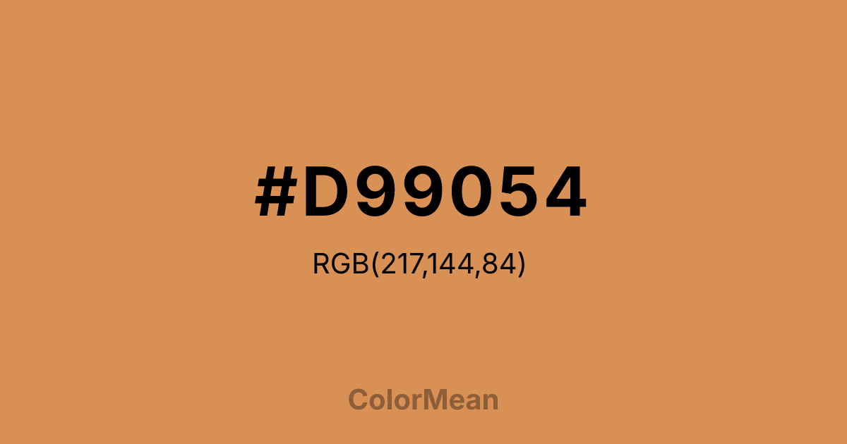 Color swatch image showing #D99054 with RGB(217,144,84) values