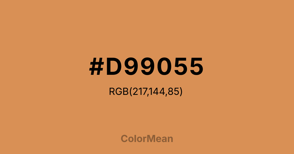 Color swatch image showing #D99055 with RGB(217,144,85) values