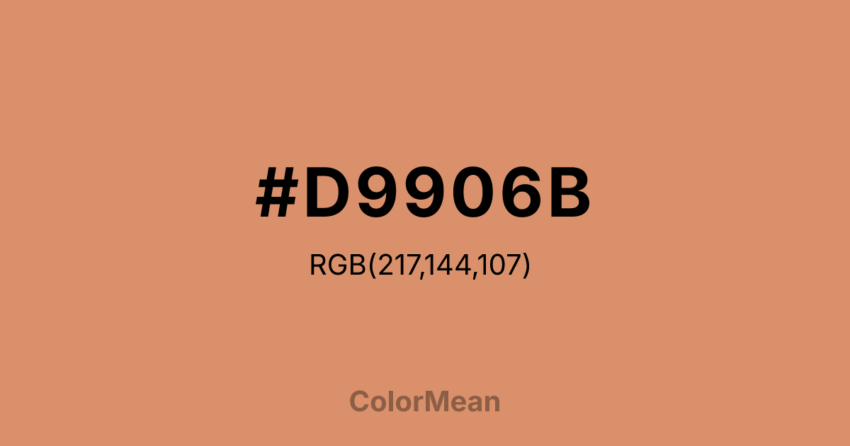 Color swatch image showing #D9906B with RGB(217,144,107) values