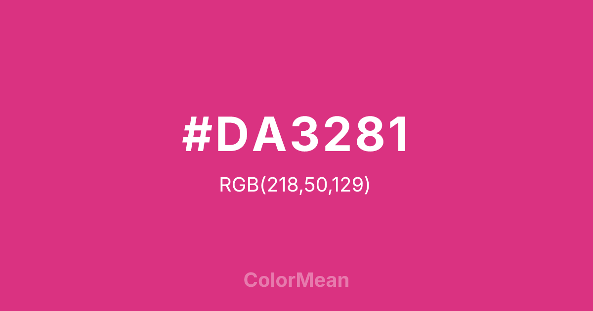 Color swatch image showing #DA3281 with RGB(218,50,129) values