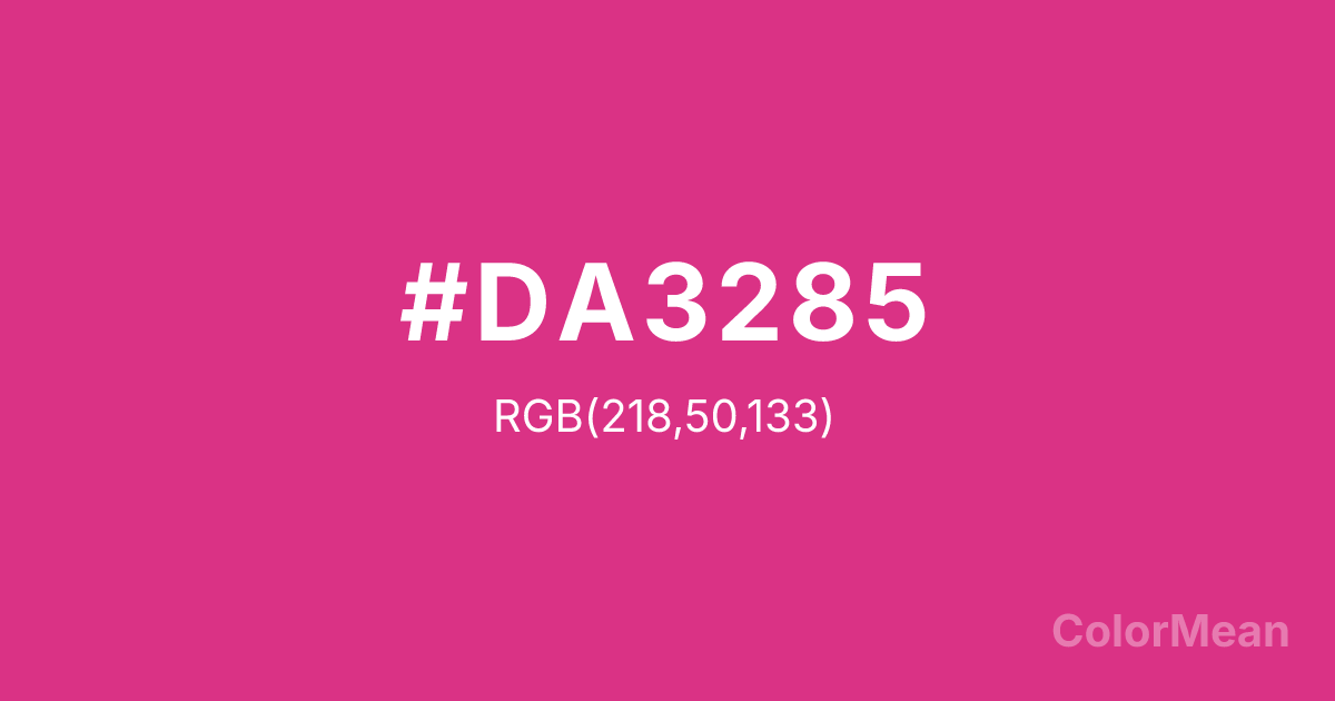 Color swatch image showing #DA3285 with RGB(218,50,133) values