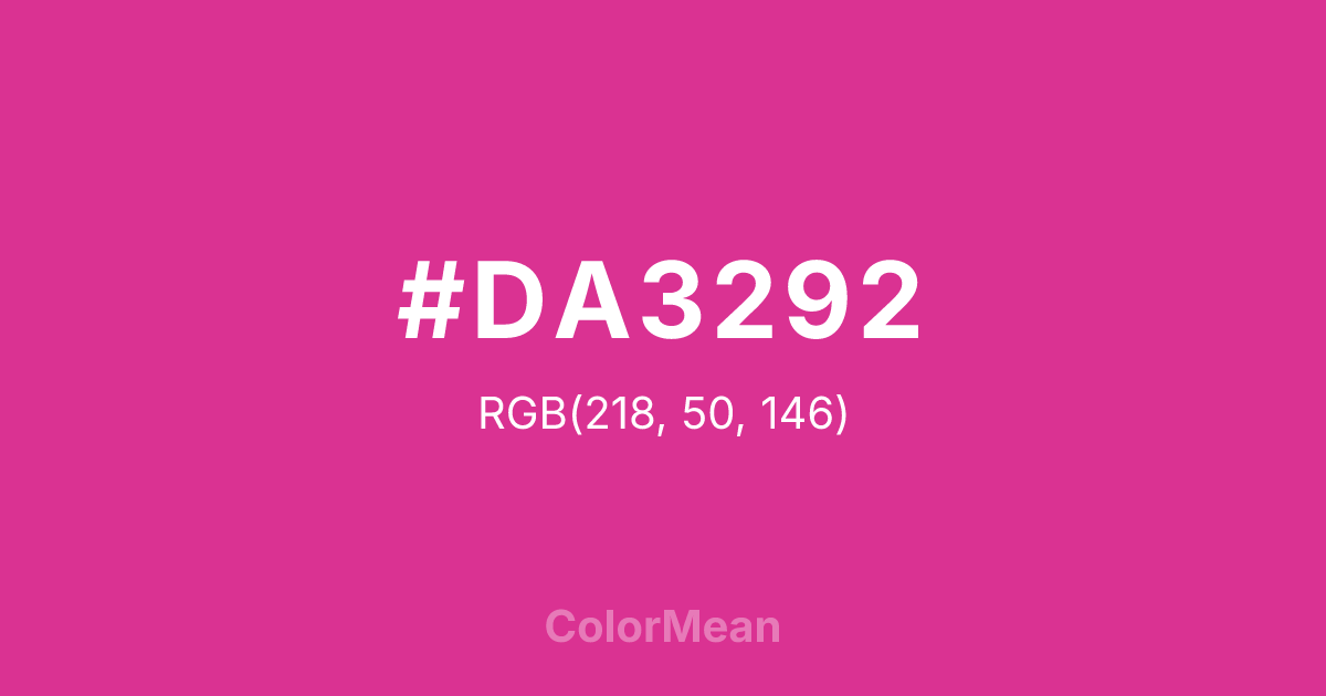 Color swatch image showing #DA3292 with RGB(218,50,146) values