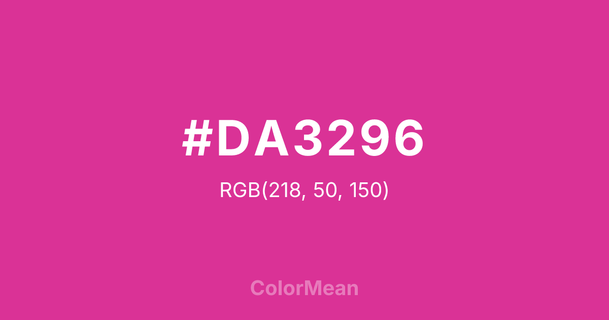 Color swatch image showing #DA3296 with RGB(218,50,150) values
