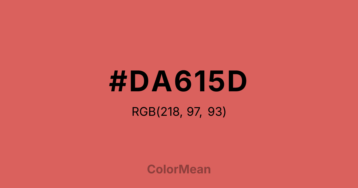 Color swatch image showing #DA615D with RGB(218,97,93) values