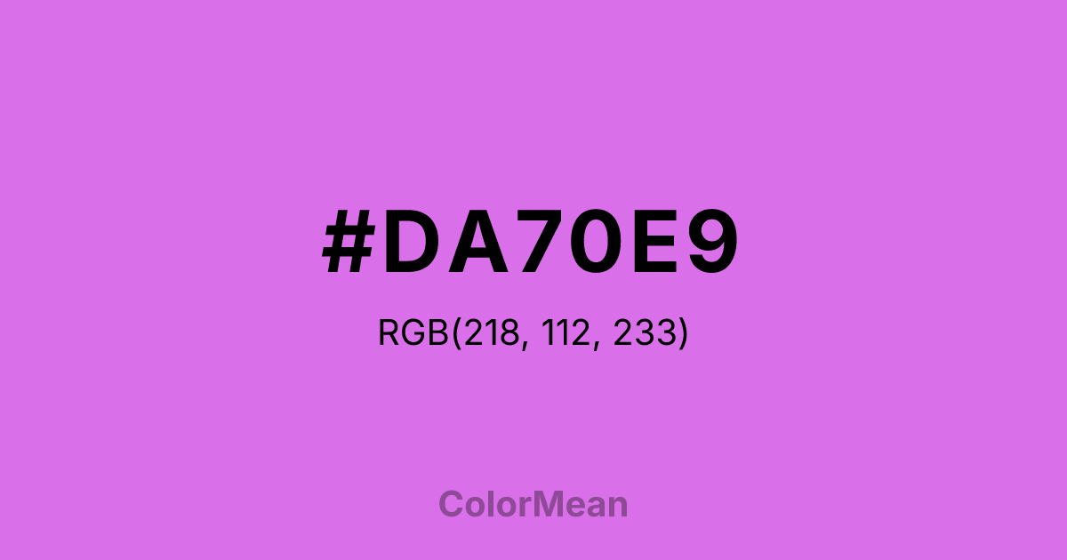 Color swatch image showing #DA70E9 with RGB(218,112,233) values