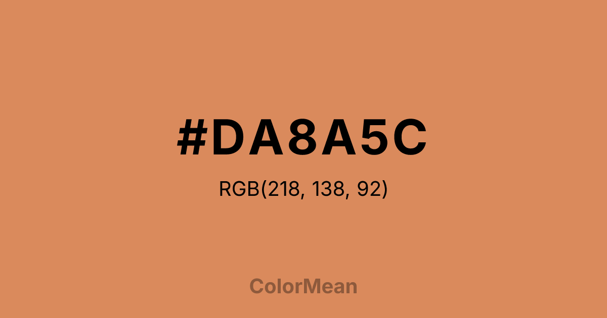Color swatch image showing #DA8A5C with RGB(218,138,92) values