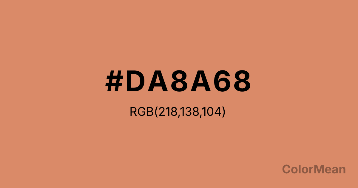 Color swatch image showing #DA8A68 with RGB(218,138,104) values