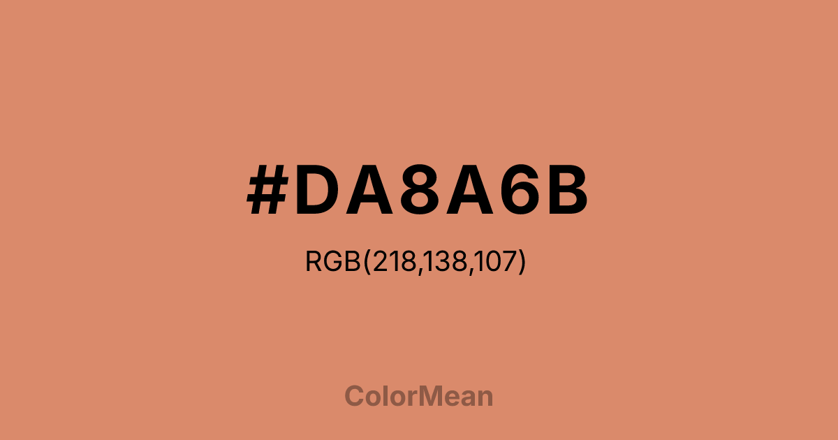 Color swatch image showing #DA8A6B with RGB(218,138,107) values