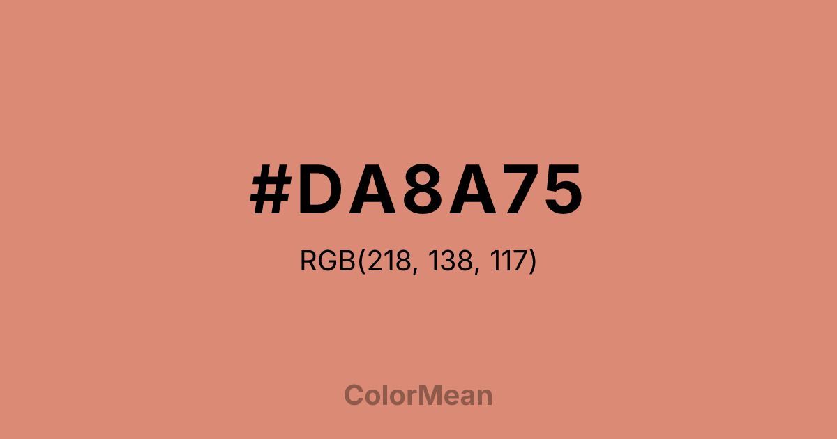 Color swatch image showing #DA8A75 with RGB(218,138,117) values