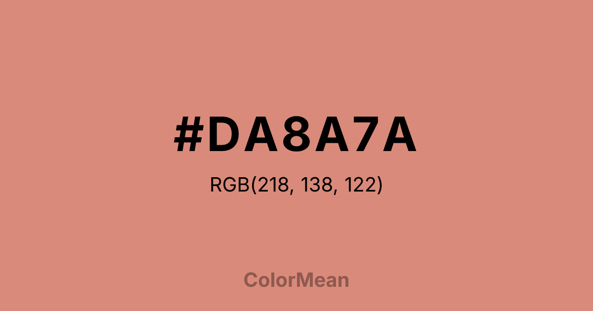 Color swatch image showing #DA8A7A with RGB(218,138,122) values