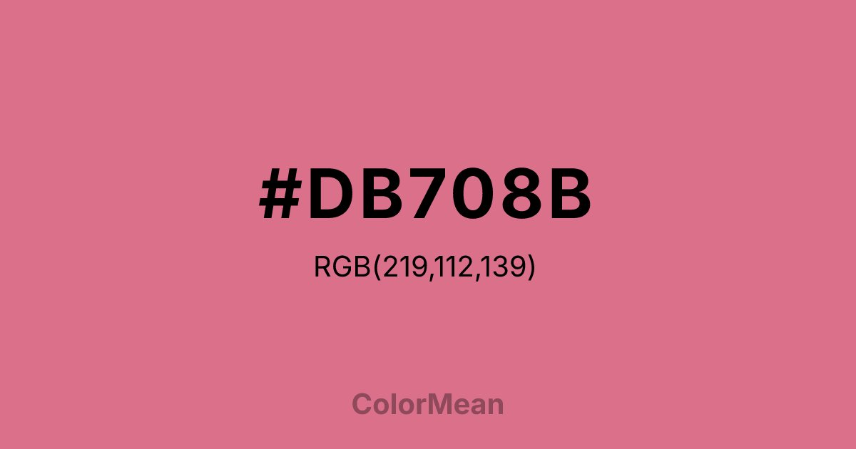 Color swatch image showing #DB708B with RGB(219,112,139) values