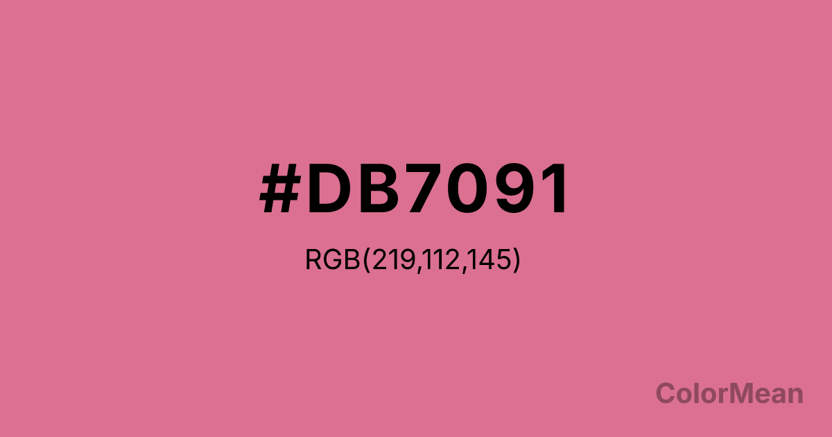 Color swatch image showing #DB7091 with RGB(219,112,145) values