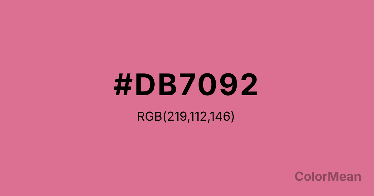 Color swatch image showing #DB7092 with RGB(219,112,146) values