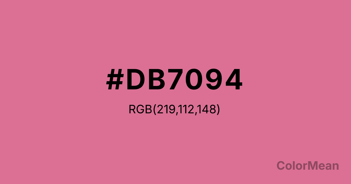 Color swatch image showing #DB7094 with RGB(219,112,148) values