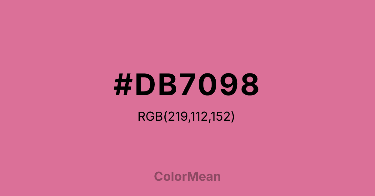 Color swatch image showing #DB7098 with RGB(219,112,152) values