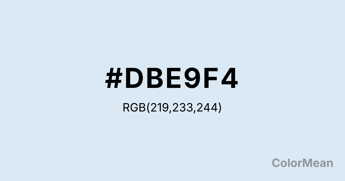 Color swatch image showing Azureish White (#DBE9F4) with RGB(219,233,244) values