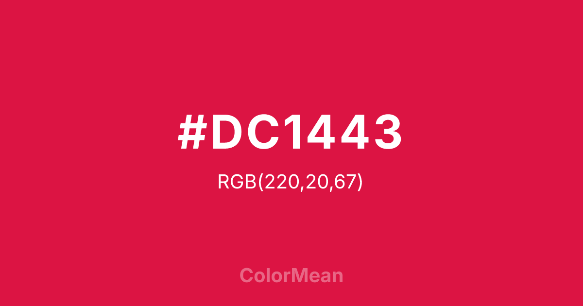 Color swatch image showing #DC1443 with RGB(220,20,67) values