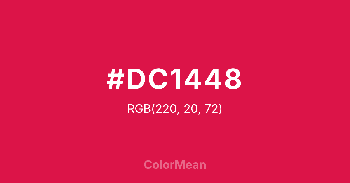 Color swatch image showing #DC1448 with RGB(220,20,72) values