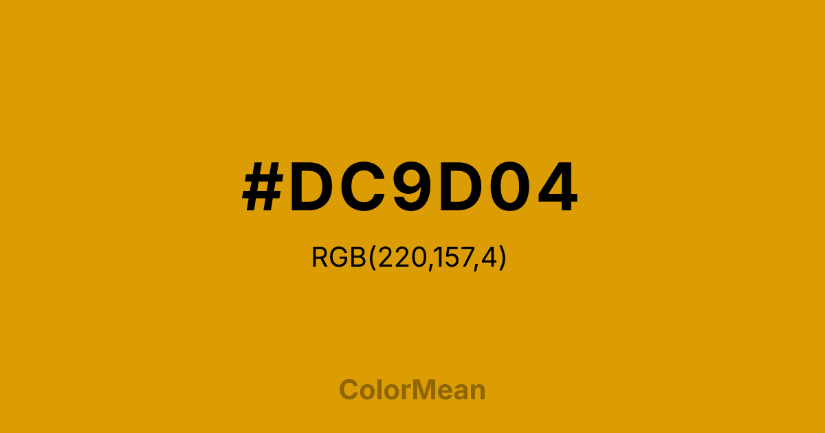 Color swatch image showing #DC9D04 with RGB(220,157,4) values