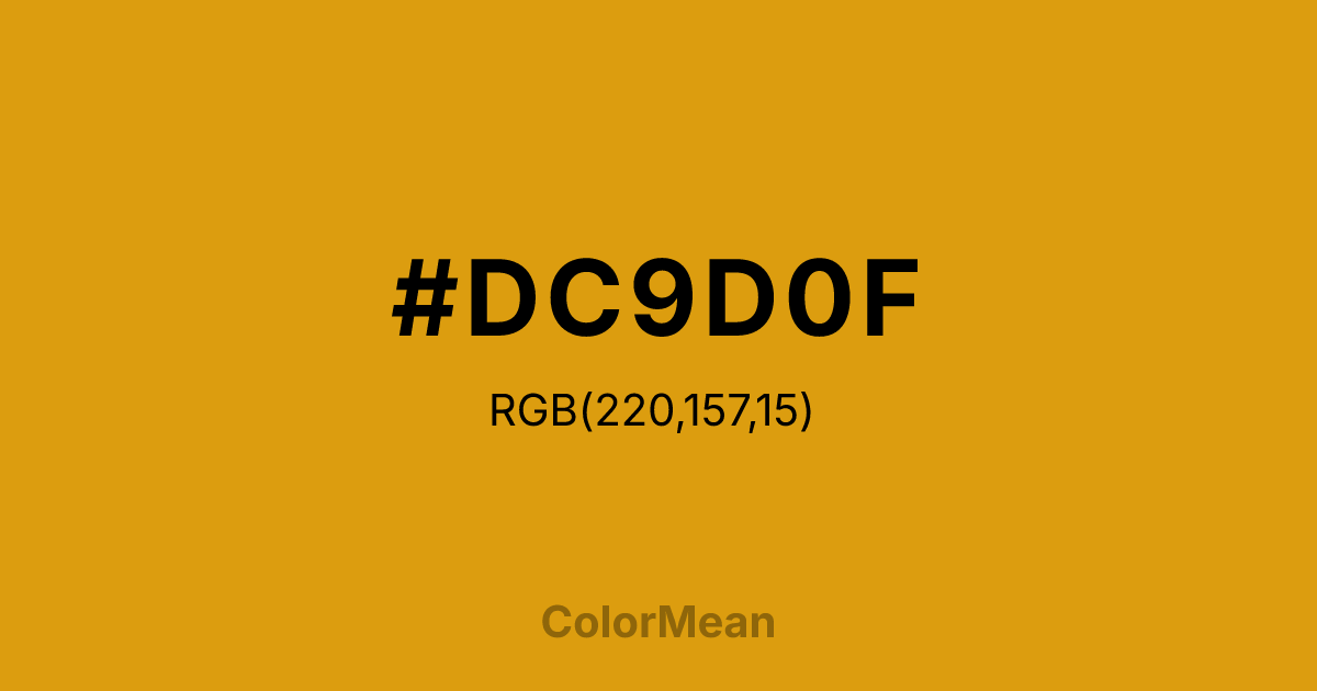 Color swatch image showing #DC9D0F with RGB(220,157,15) values