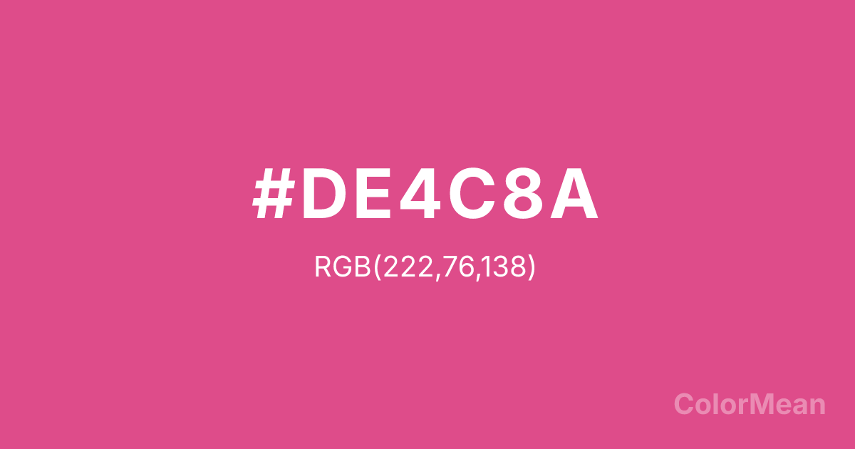 Color swatch image showing Heather Violet (#DE4C8A) with RGB(222,76,138) values