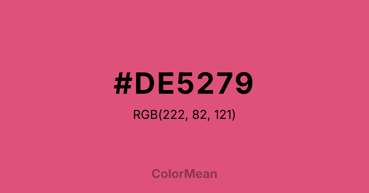Color swatch image showing #DE5279 with RGB(222,82,121) values