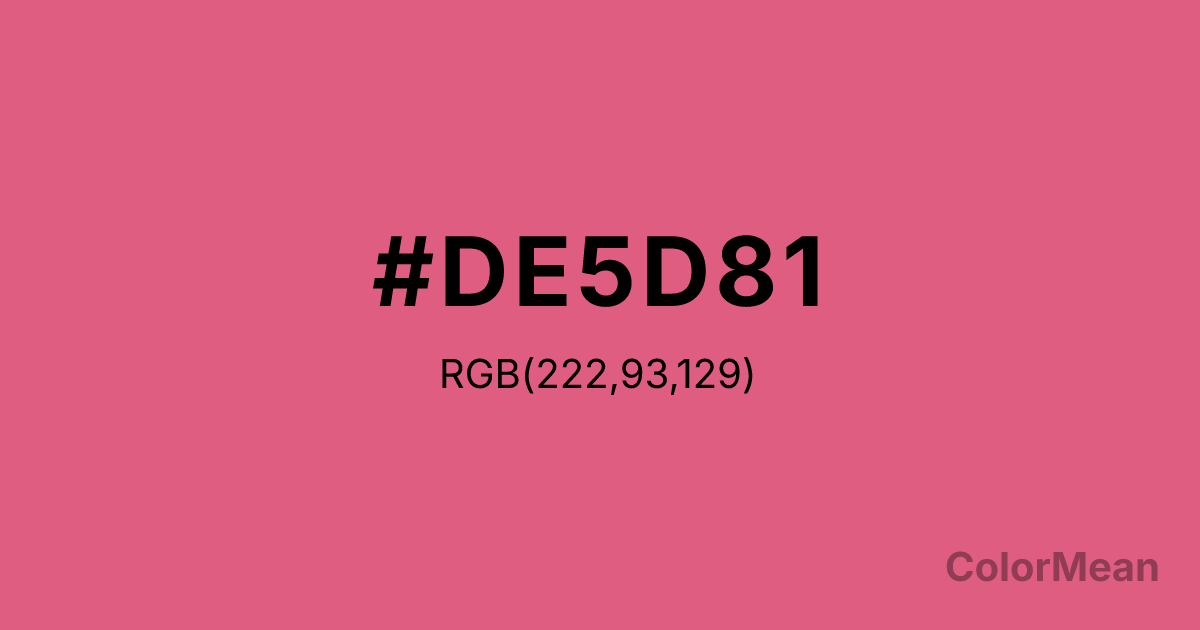 Color swatch image showing #DE5D81 with RGB(222,93,129) values