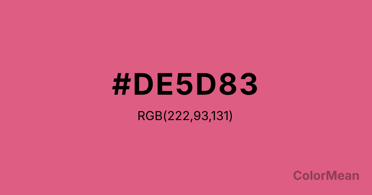 Color swatch image showing Blush (#DE5D83) with RGB(222,93,131) values