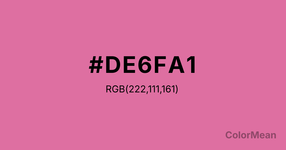 Color swatch image showing Thulian Pink (#DE6FA1) with RGB(222,111,161) values
