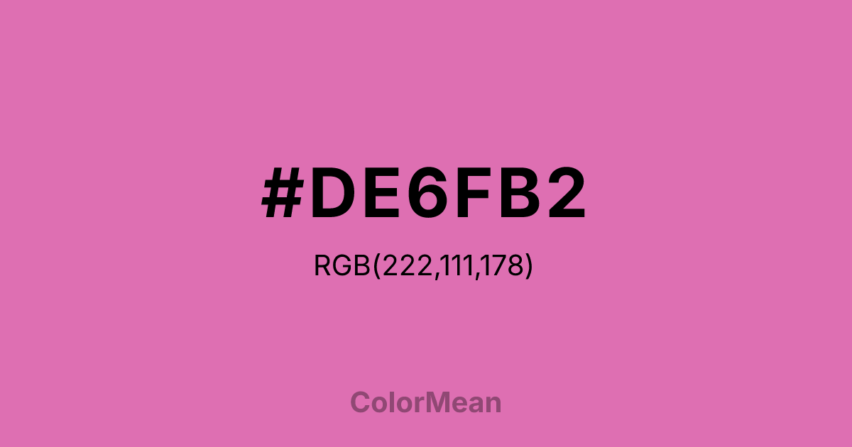 Color swatch image showing #DE6FB2 with RGB(222,111,178) values