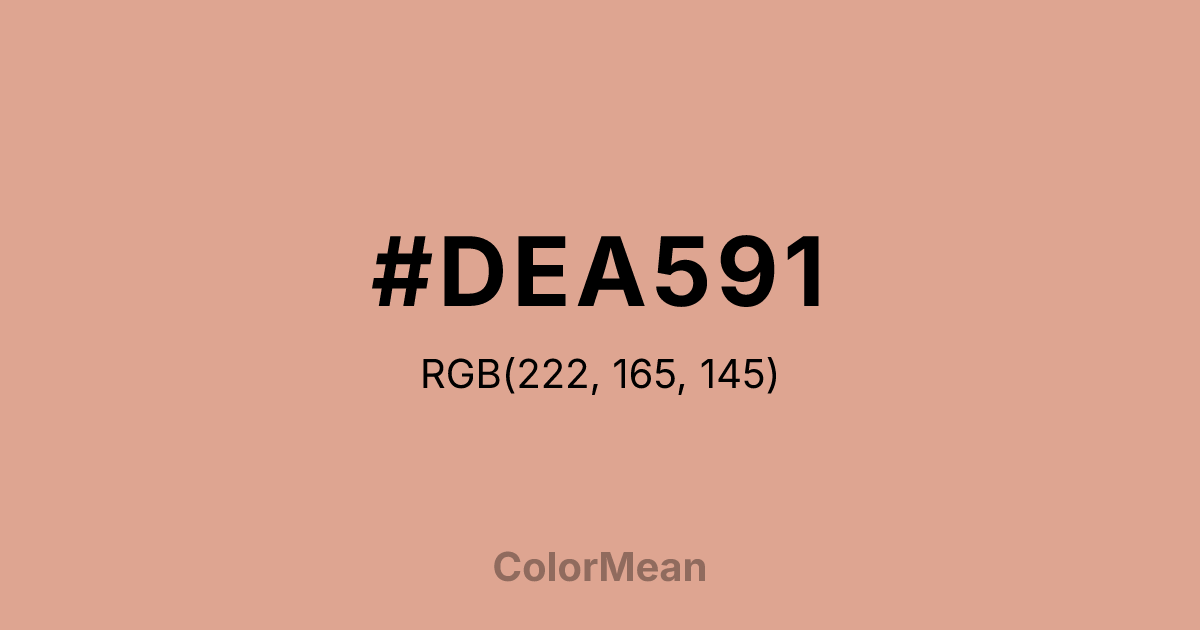 Color swatch image showing #DEA591 with RGB(222,165,145) values