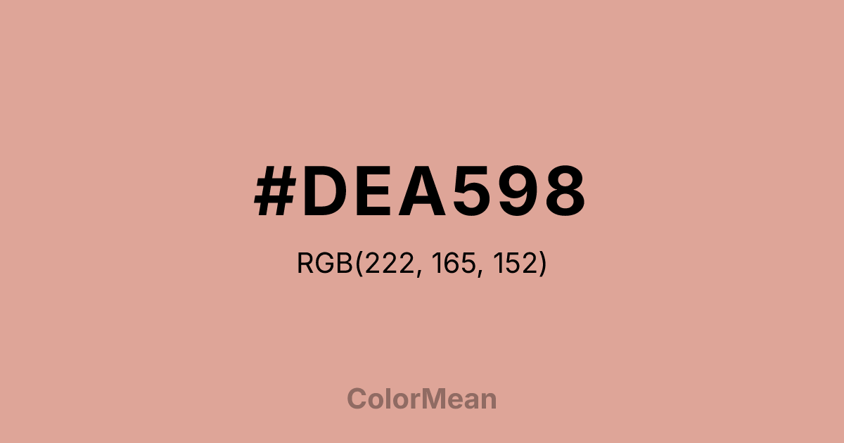 Color swatch image showing #DEA598 with RGB(222,165,152) values