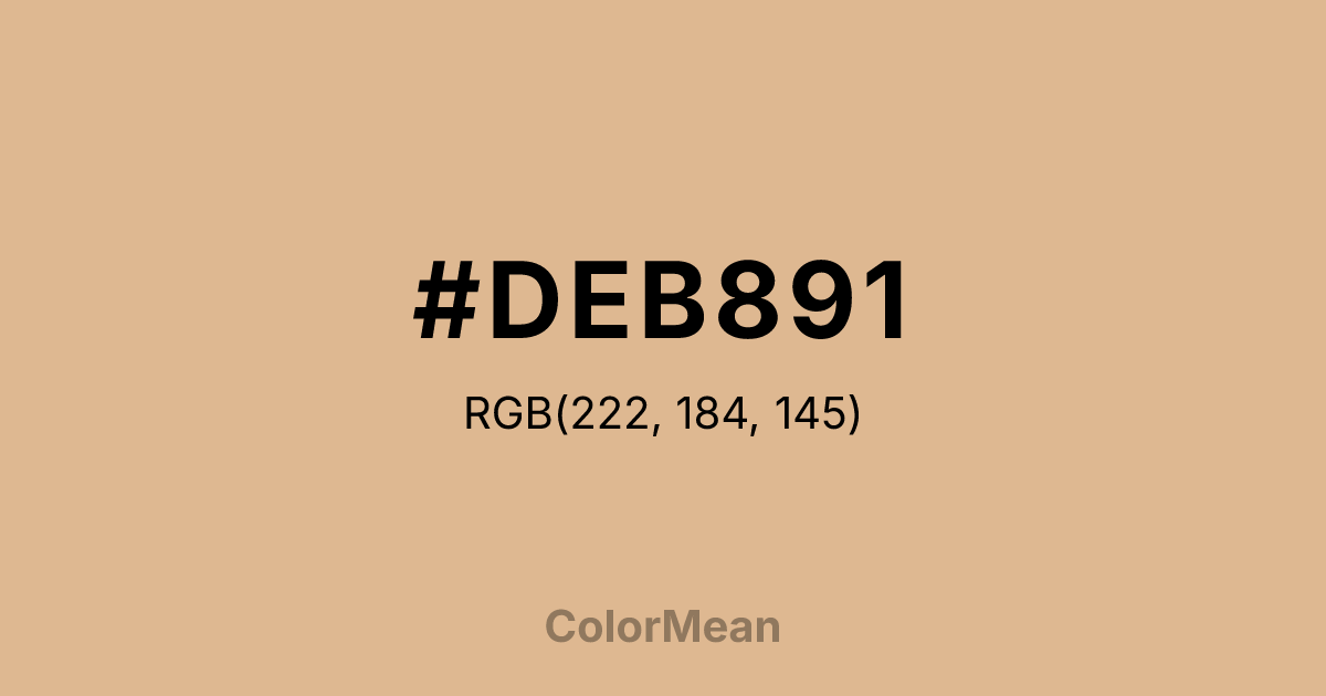 Color swatch image showing #DEB891 with RGB(222,184,145) values